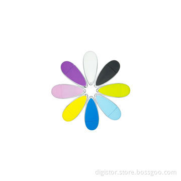 Water drop-style USB flash drive, 1-64GB, rubber finish
